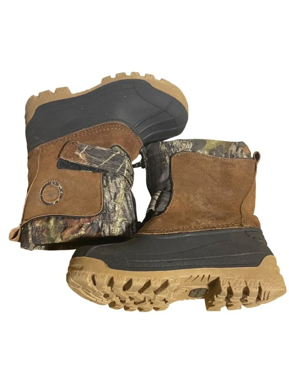 Ozark Trail Camouflage Winter Snow Boot Boys Size 11 Insulated Waterproof Suede
